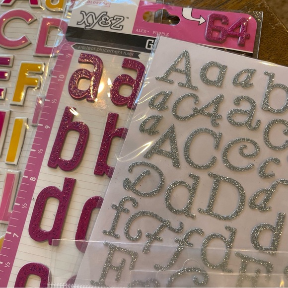 Alphabet Sticker Scrapbooking Creative Letter Colors Glitter Bundle - Picture 3 of 7